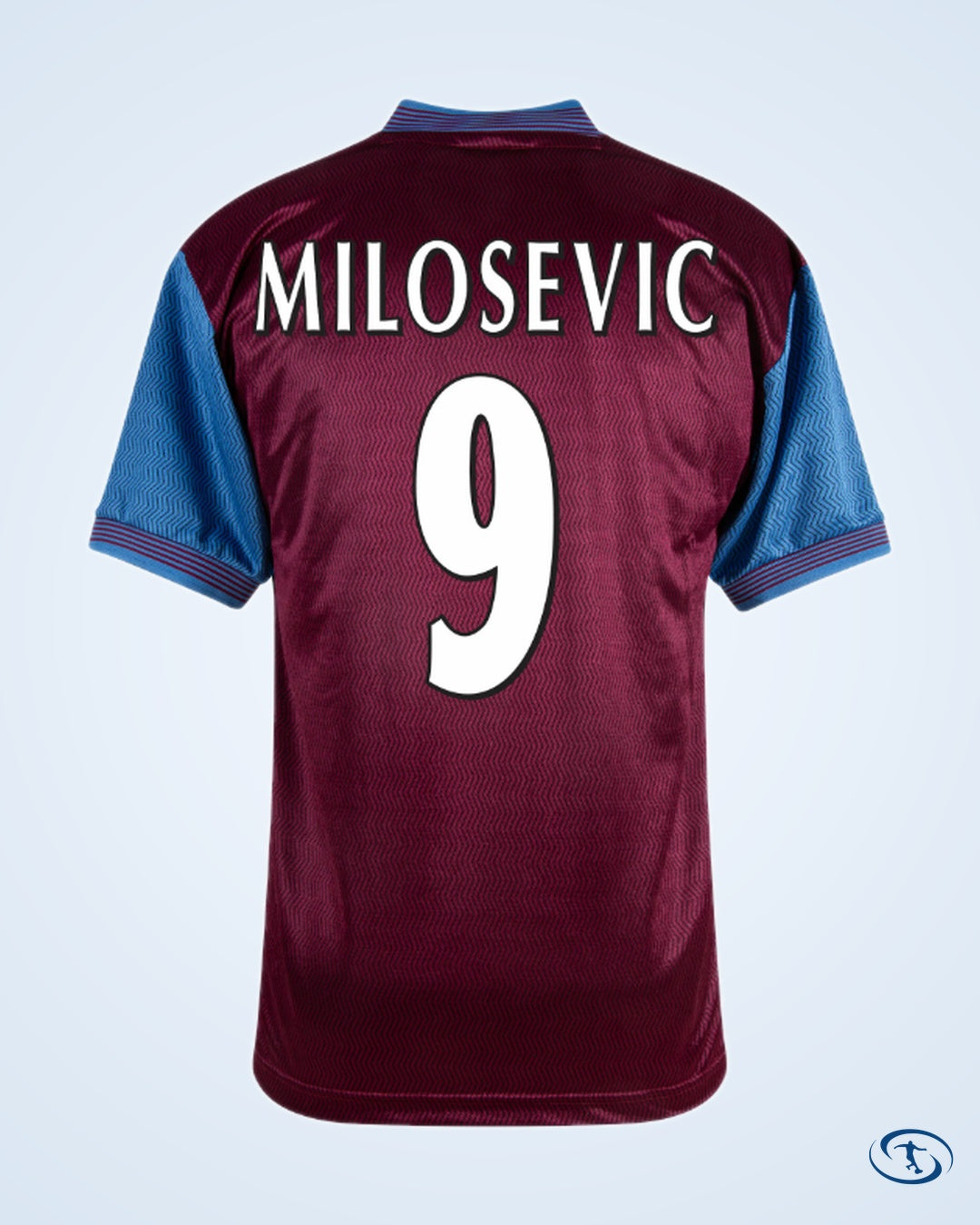 Score Draw Aston Villa Retro Home  Shirt 1997-1998 (Retro Flex Printing)