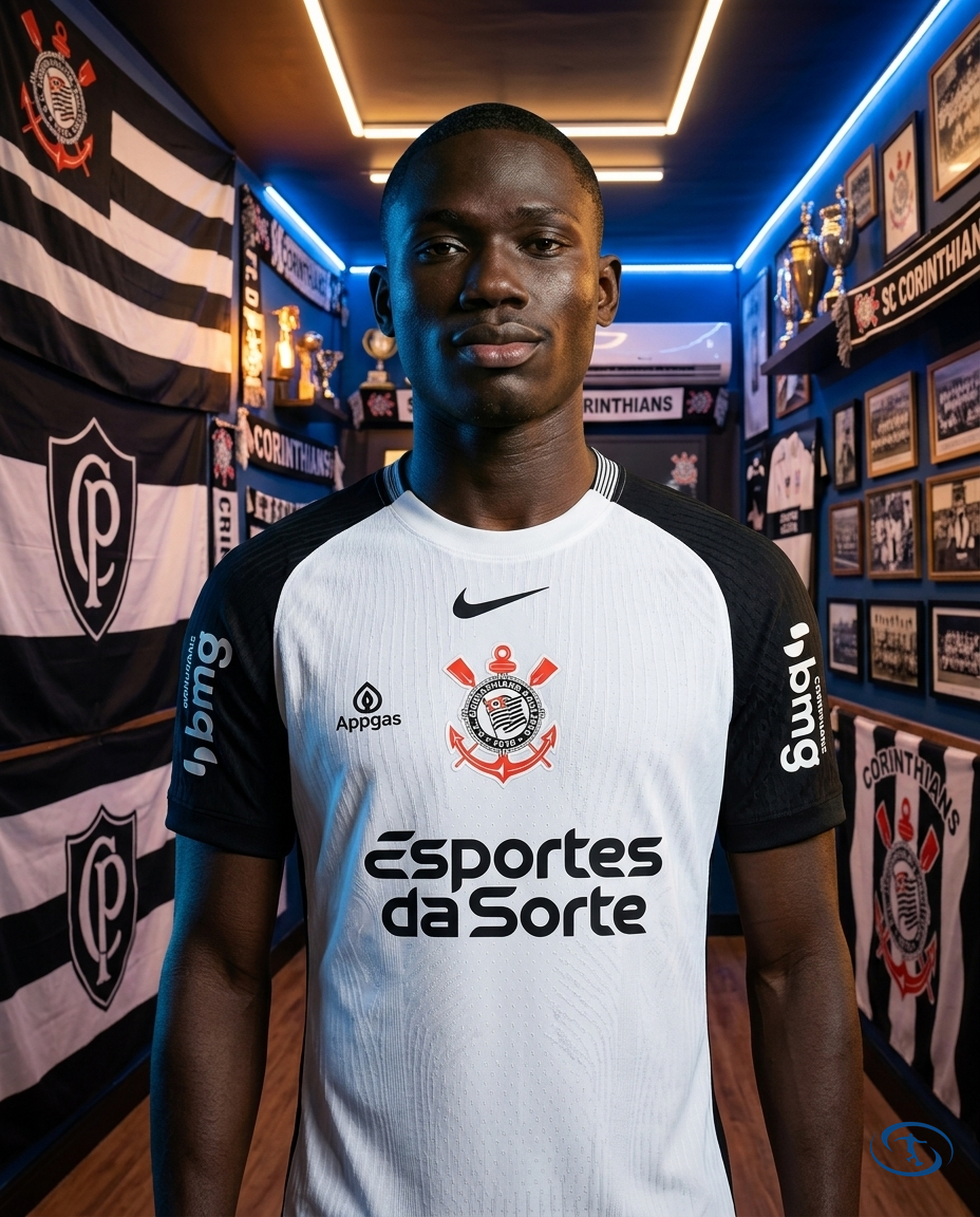 Camisa Timão C/ Patrocínios Home 2025 Torcedor Masculino - Branco - Front View | Sant Sport