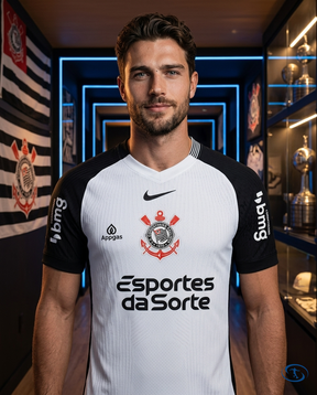Corinthians Jersey Home w/ Sponsors 2025/26 Player Version Nike Men's - White - Front View | Sant Sport