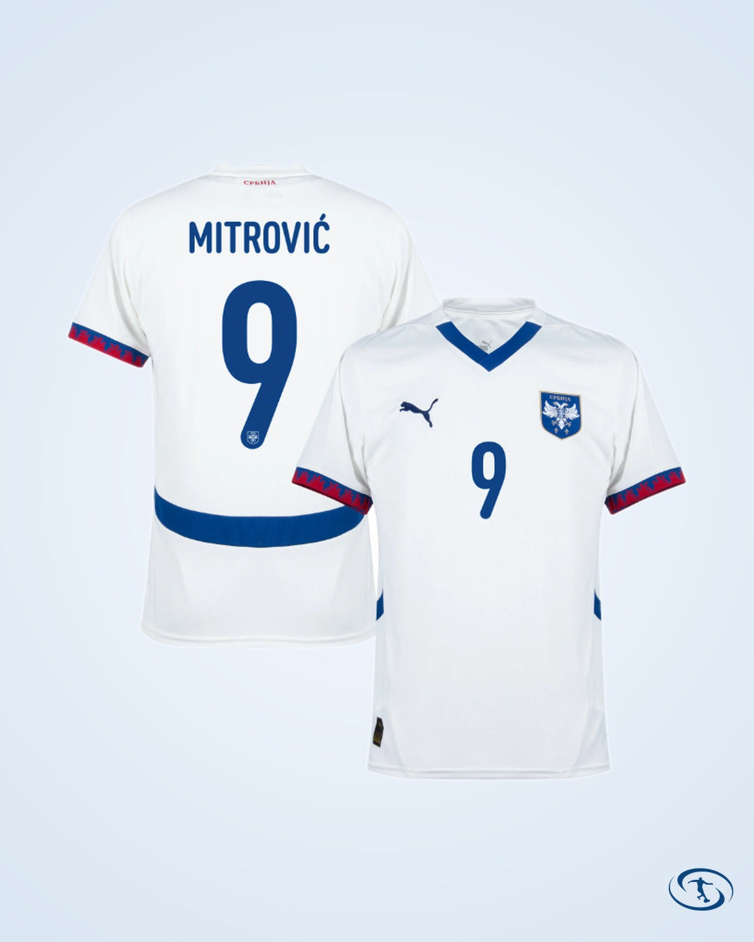 Serbia Away Vlahović 7 Shirt 2024-2025 (Official Printing) - Men's