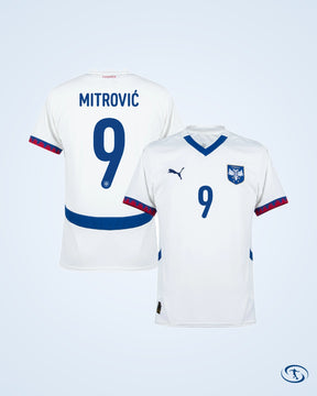 Serbia Away Vlahović 7 Shirt 2024-2025 (Official Printing) - Men's