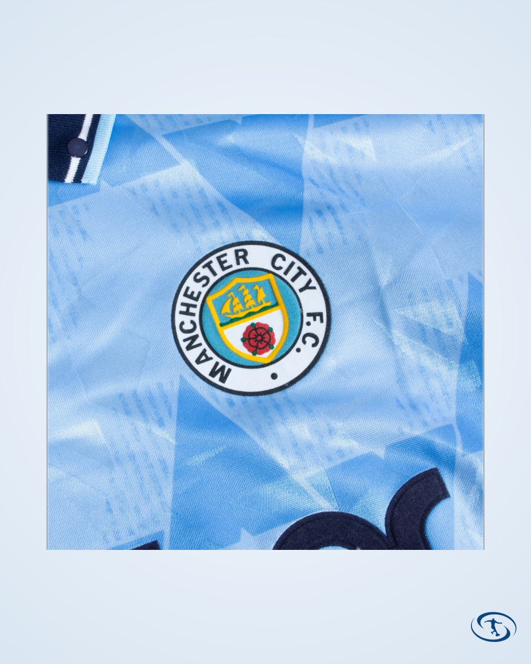 Score Draw Man City Home No.9 Retro Shirt 1989 (Retro Flock Printing) - Men's