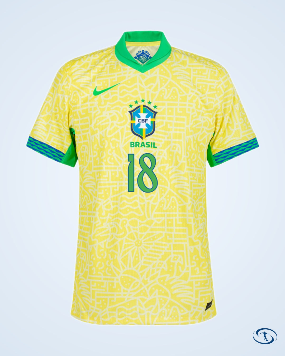Brazil Home Douglas Luiz 18 Shirt 2024-2025 (Official Printing) - Men's | Sant Sport