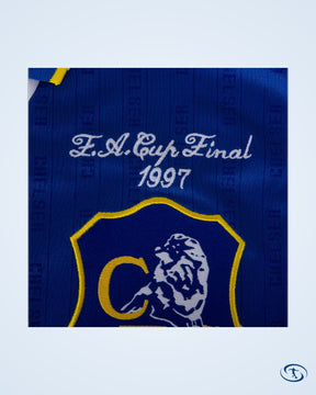 Score Draw Chelsea Home Retro Shirt FA Cup Final 1997 (Retro Flock Printing) - Men's
