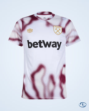 West Ham Pre-Match Warm Up Shirt - White/New Claret 2024-2025 - Men's