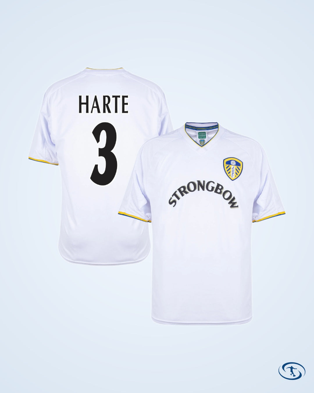 Score Draw Leeds United Retro Home Shirt 2000-2002 Fan Version (Retro Flex Printing)