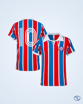 Esporte Clube Bahia Retro Away No.10 Shirt 1950 (Retro Flock Printing) - Men's
