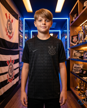 Corinthians Kids Kit Away 24/25 Nike - Black - Front View | Sant Sport