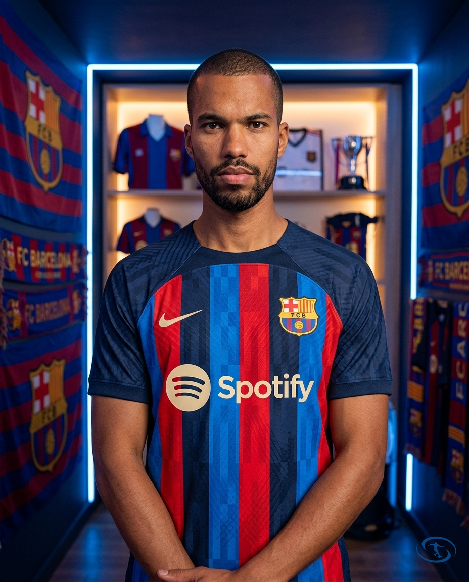 Camisa Barcelona Home 22/23 Torcedor Nike Masculina - Azul Marinho, Azul Royal e Vermelho - Front View | Sant Sport
