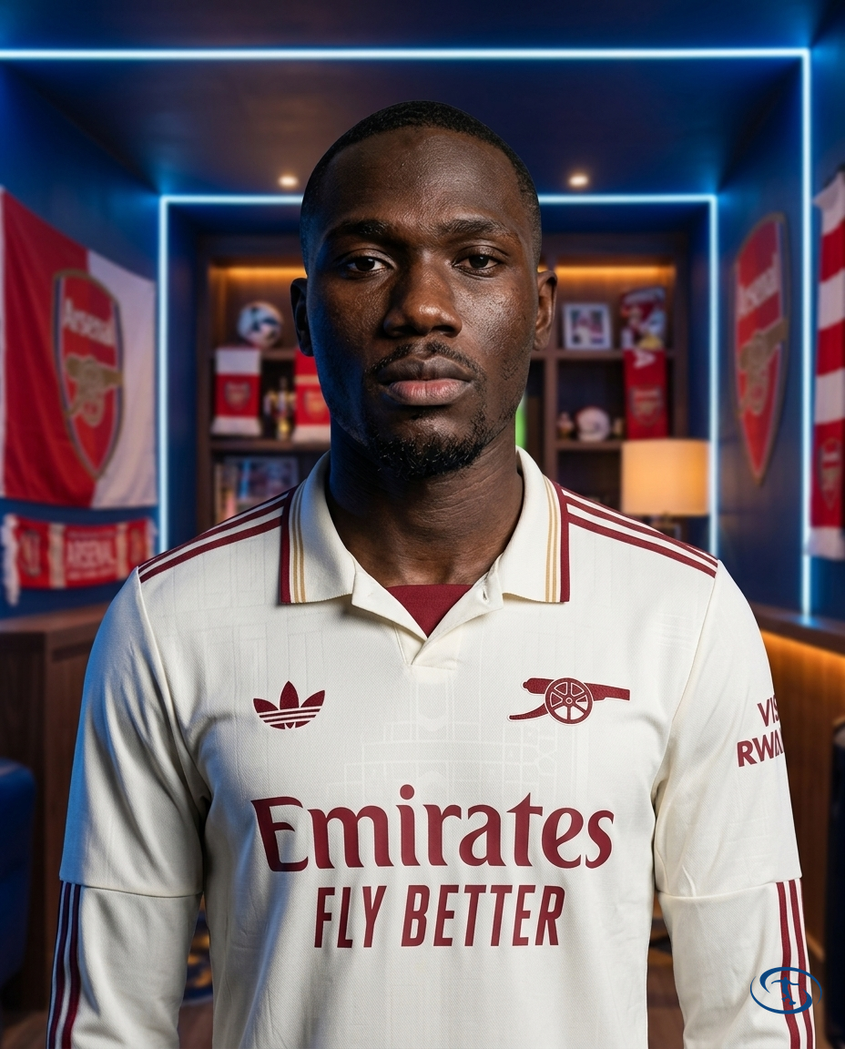 Camisa Arsenal Third 25/26 Manga Longa Adidas Masculino - Bege - Badge Close-Up | Sant Sport