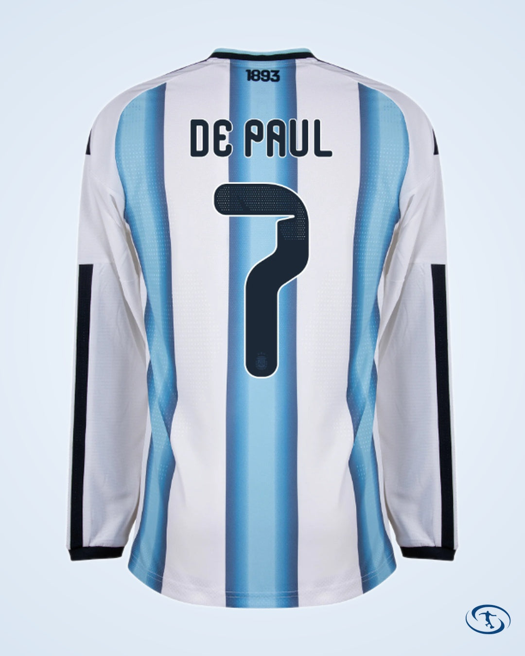 Argentina Authentic Home L/S Player Number Shirt 2026-2027 (Official Printing) - Men's