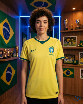 Camisa Brasil Home I 2026/27 Torcedor Nike Feminina - Amarelo - Front View | Sant Sport