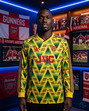 Camisa Arsenal Manga Longa Retrô 91/93 - Torcedor Adidas Masculina - Verde Amarelo - Front View | Sant Sport