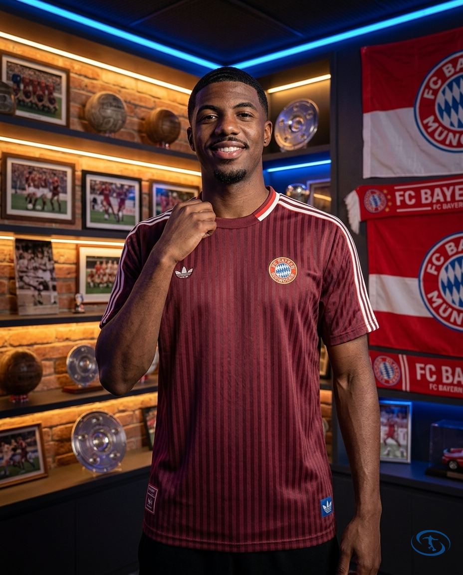 Camisa Bayern de Munique Edição Especial Icon 2025 - Torcedor Adidas Masculino - Vinho - Front View | Sant Sport