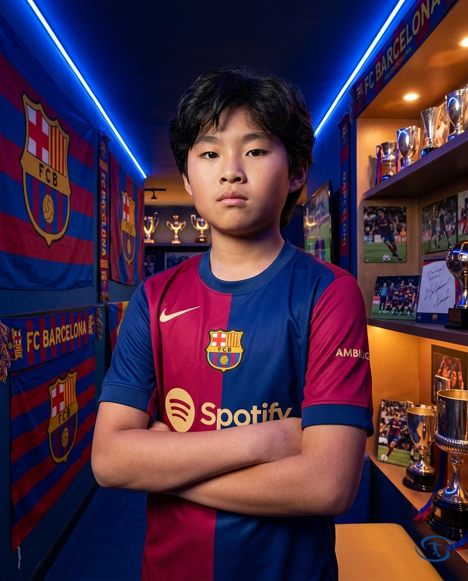 Conjunto Infantil Barcelona Home 24/25 Nike - Azul Grená - Side View | Sant Sport