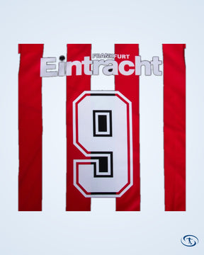 Eintracht Frankfurt Home No.9 Retro Shirt 1990-1991 (Retro Flock Printing) - Men's