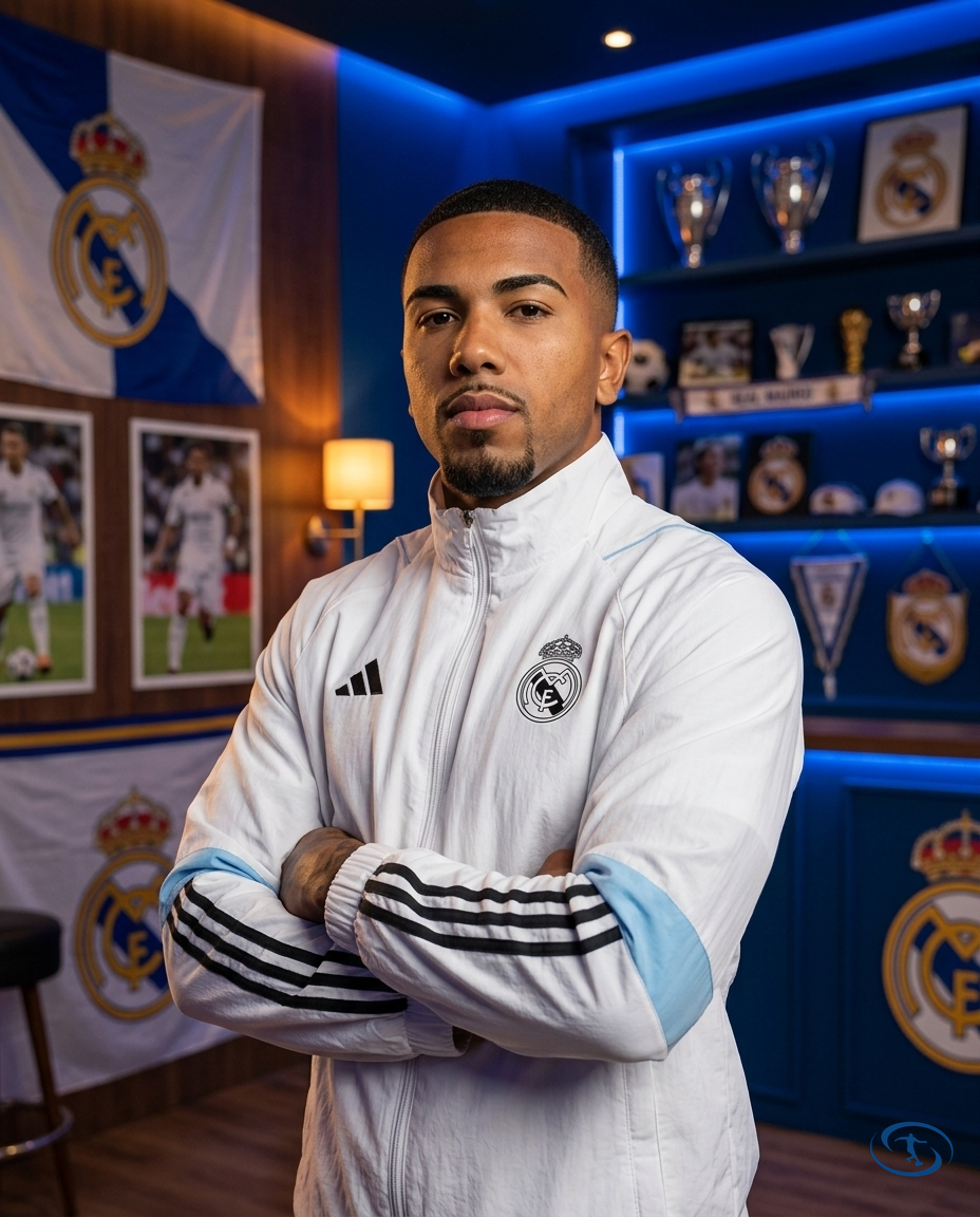 Corta Vento Real Madrid Adidas Masculino - Branco - Side View | Sant Sport