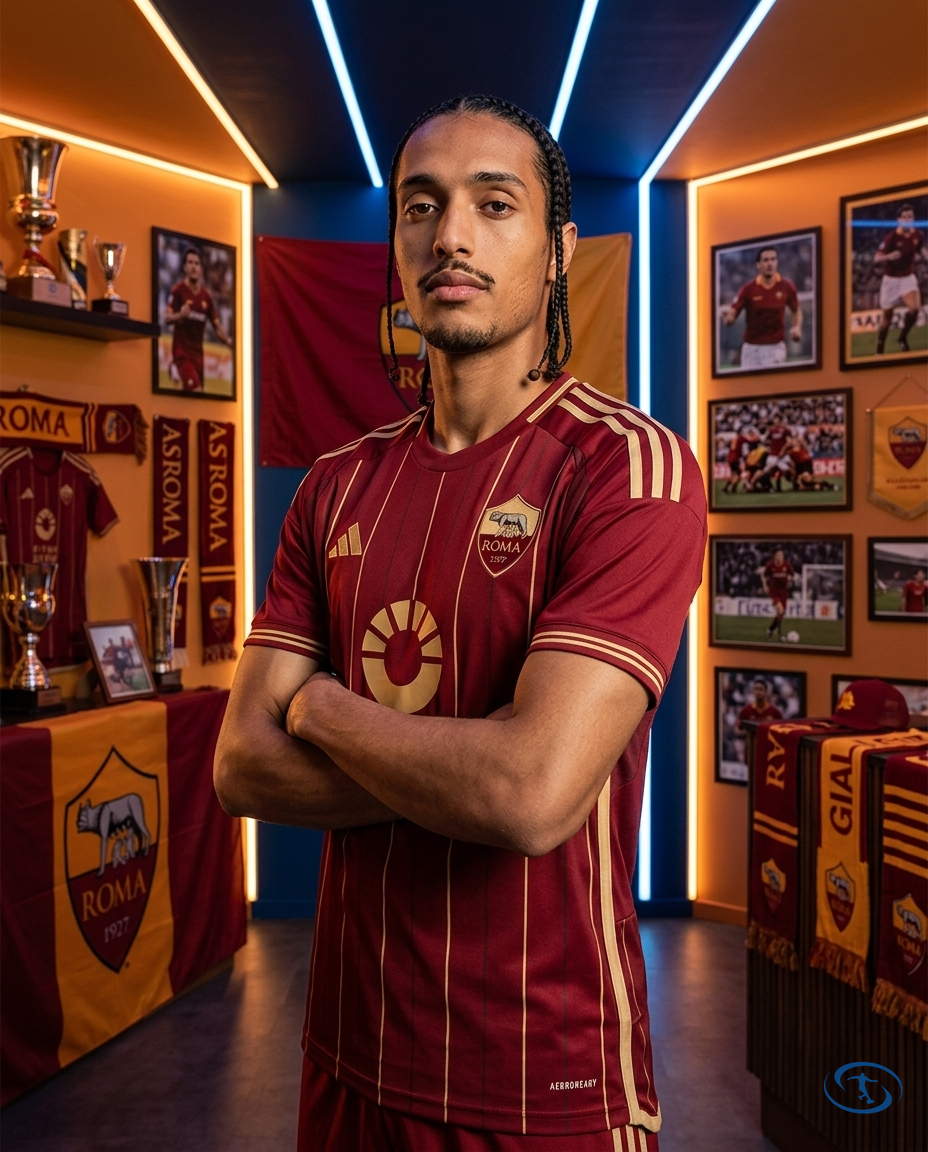 Camisa AS Roma Home 24/25 - Torcedor Adidas Masculino - Bordô - Side View | Sant Sport