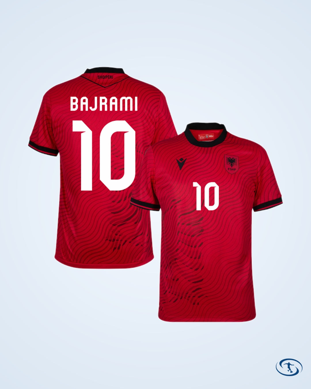 Albania Authentic Home Bajrami 10 Shirt 2026-2027 (Fan Style Printing) - Men's