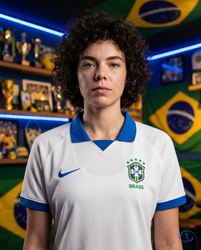 Camisa Seleção Brasileira Copa América 19/20 Torcedor Nike Feminina - Branco - Badge Close-Up | Sant Sport