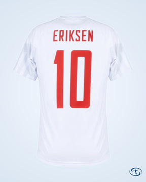 Denmark Away Eriksen 10 Shirt 2022-2023 (Official Printing) - Men's