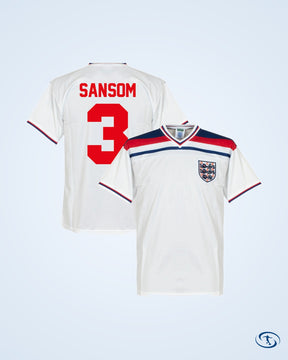 Score Draw England Home Retro Shirt World Cup 1982 (Retro Flock Printing) - Men's