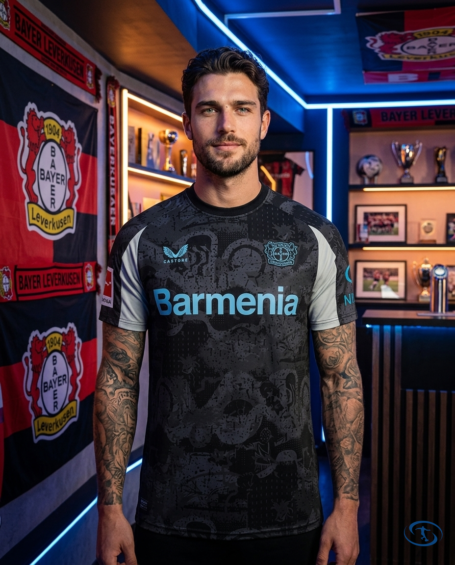 Camisa Bayer Leverkusen Third 24/25 - Torcedor Castore Masculino - Preto - Front View | Sant Sport