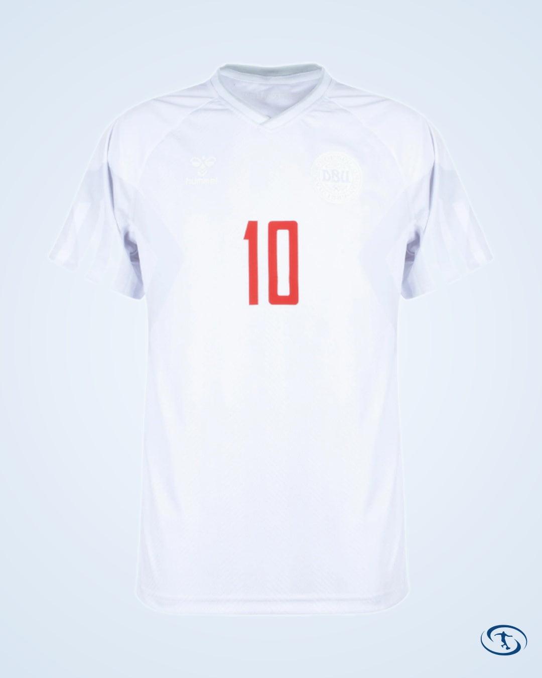 Denmark Away Eriksen 10 Shirt 2022-2023 (Official Printing) - Men's | Sant Sport