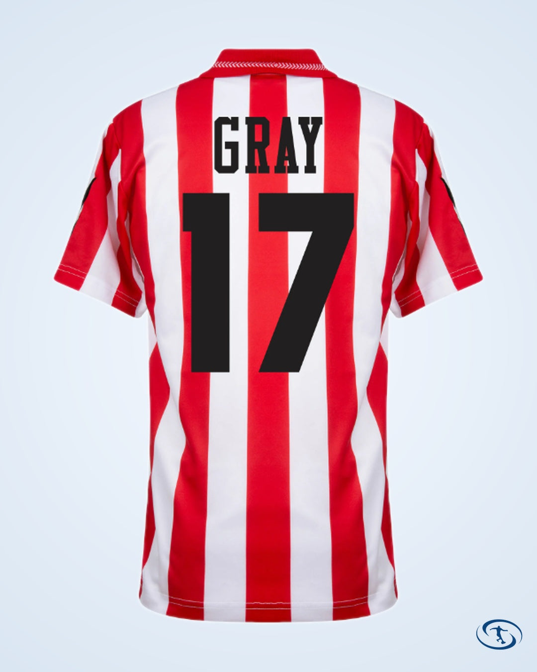 Sunderland Retro Home Gray 17 Shirt 1992-1993 (Retro Flock Printing) - Men's