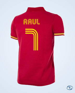 1988 Spain Retro Shirt + Raul 7 (Fan Style) - Men's