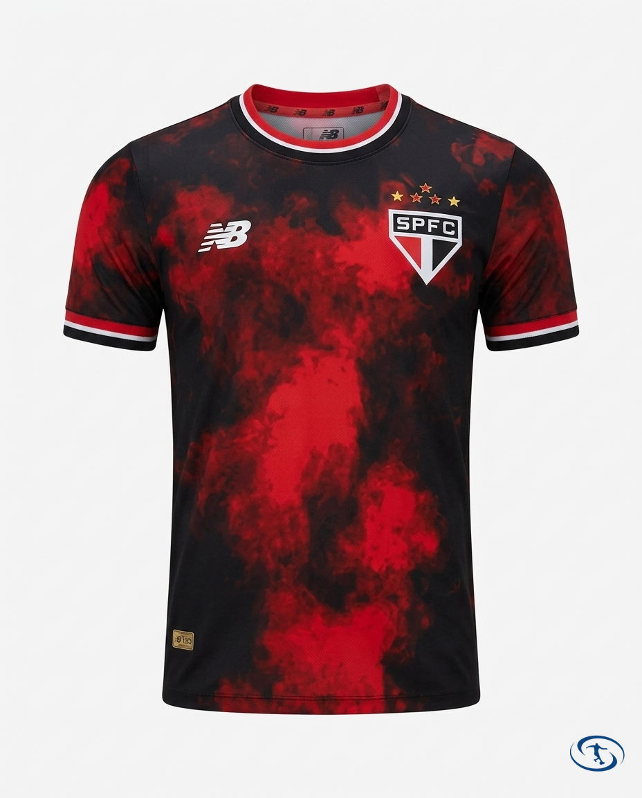 Sao Paulo FC III Jersey 24/25 - Jogador New Balance Men's - Red & Black - Packshot | Sant Sport