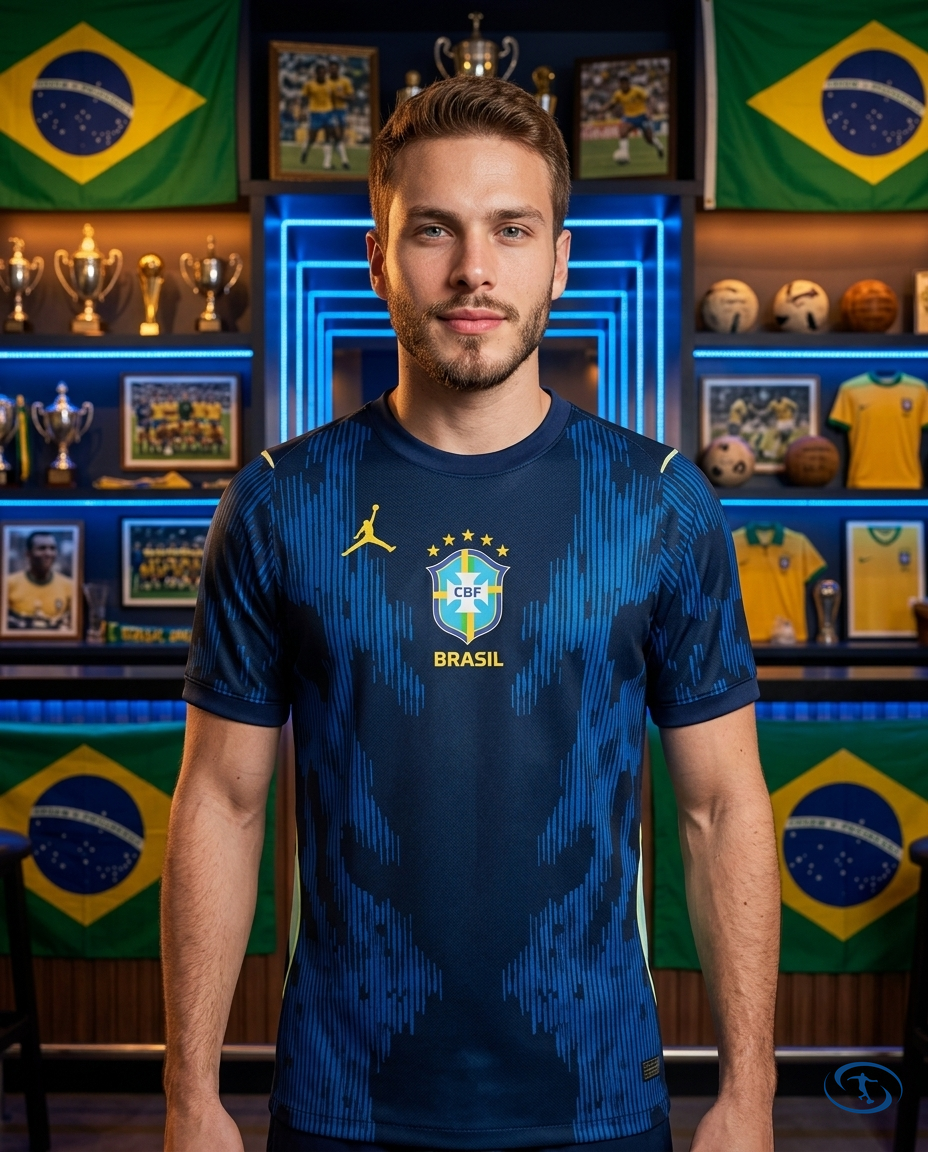 PRONTA ENTREGA - Kit 2 Camisas Brasil Away 2026/27 Torcedor Nike Masculino - Azul - Front View | Sant Sport