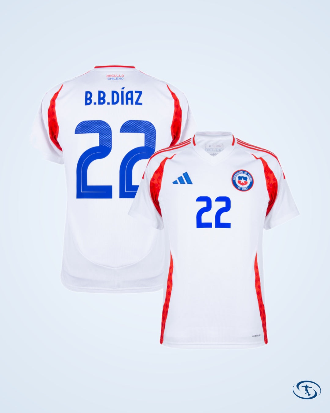 Chile Away B.B Díaz 22 Shirt 2024-2025 (Official Printing) - Men's
