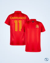 Spain Home Carrasco 11 Retro Shirt Euro 1984 (Retro Flock Printing) - Men's