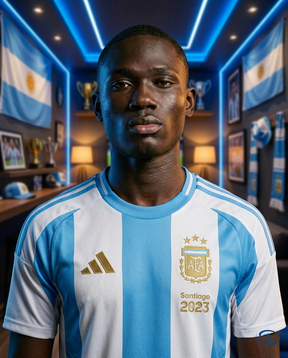 Short Argentina Home 24/25 - Adidas Masculino - Branco - Badge Close-Up | Sant Sport