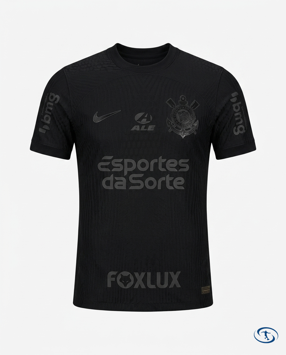 Corinthians Jersey Away w/ Sponsors 2024/25 Player Version Nike Men's - Black - Packshot | Sant Sport