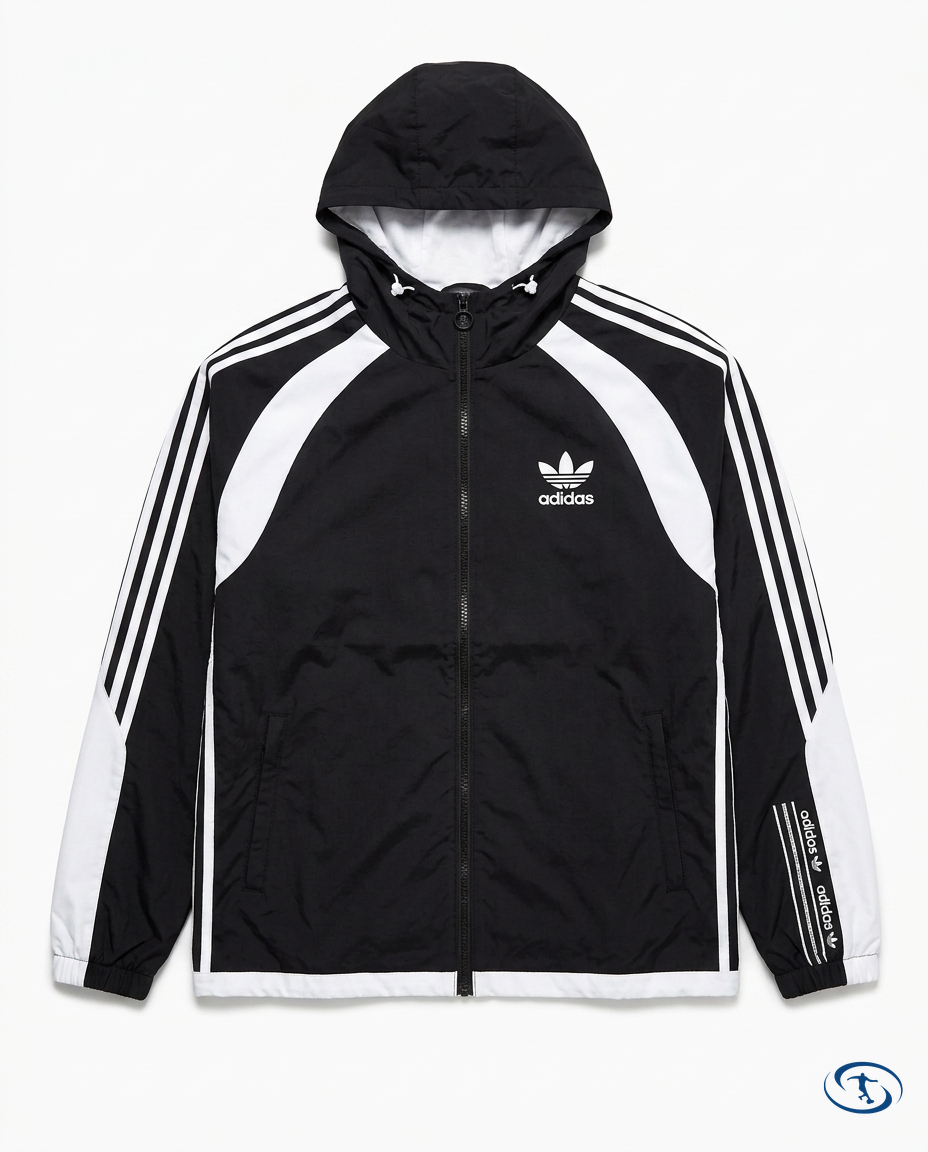 Adidas Men's - Black & White Windbreaker - Packshot | Sant Sport