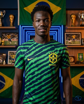 Camisa Seleção Brasileira Pré-Jogo 2022 Torcedor Nike Masculina - Azul e Verde - Front View | Sant Sport