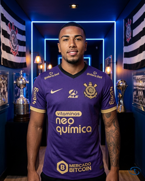 Corinthians Jersey w/ Sponsors 2021/22 Retro Nike Men's - Roxa - Front View | Sant Sport