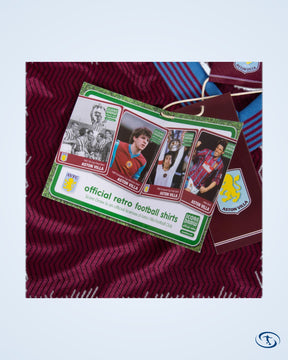 Score Draw Aston Villa Retro Home  Shirt 1997-1998 (Retro Flex Printing)