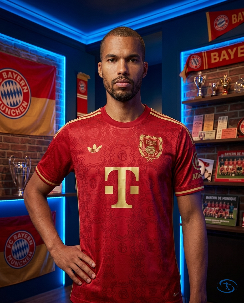 Camisa Bayern de Munique Edição 125 anos - Torcedor Adidas Masculino - Grená - Front View | Sant Sport