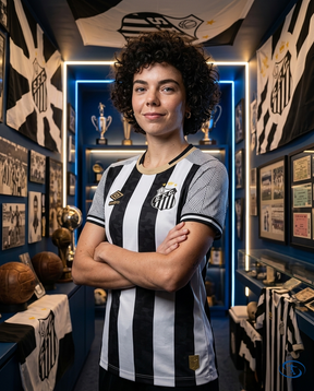 Santos Jersey Away 2024/25 - Umbro Women's - Black & White - Side View | Sant Sport
