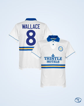 Score Draw Leeds United Home Retro Shirt 1993-1995 (Retro Flock Printing)