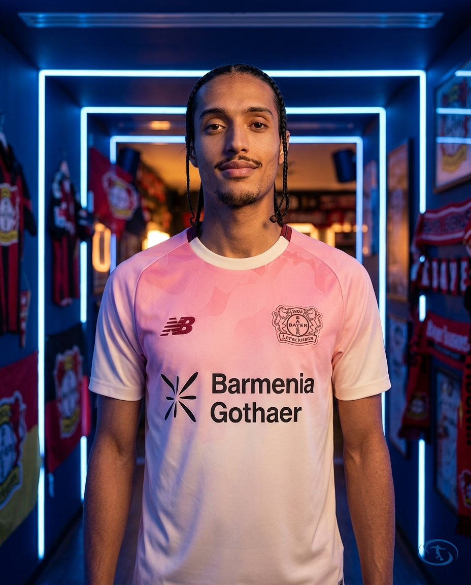 Camisa Bayer Leverkusen Away 25/26 - Torcedor New Balance Masculino - Rosa - Front View | Sant Sport