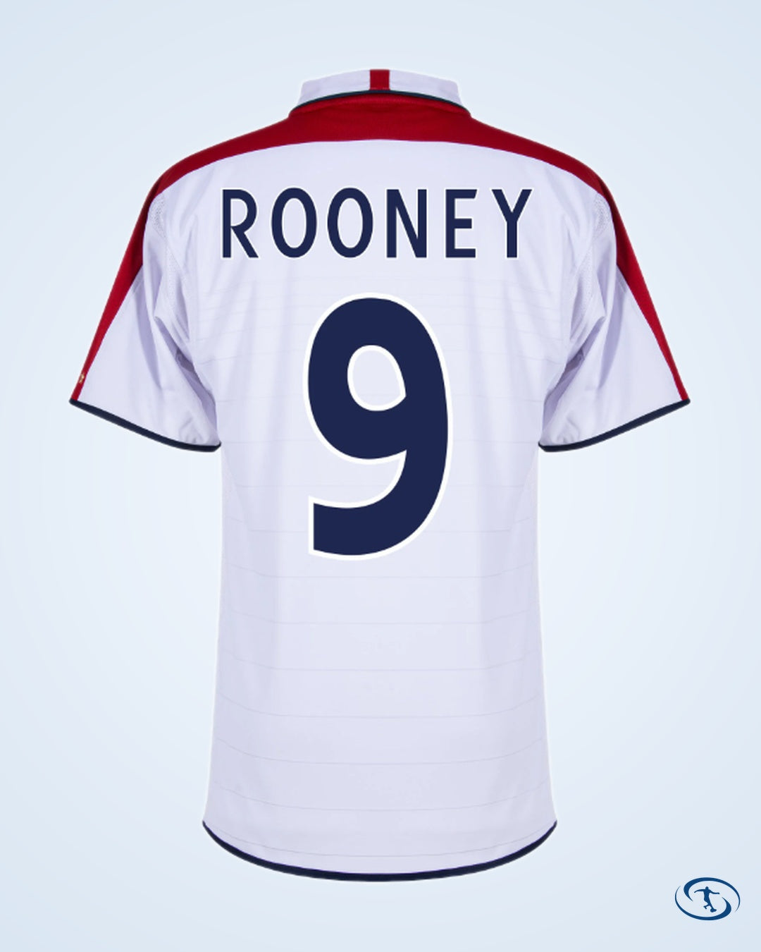 Score Draw England Retro Home Rooney 9 Shirt 2004-2005 (Retro Flex Printing) - Mens