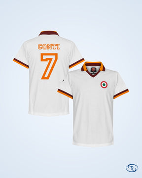 AS Roma Away Pruzzo 9 Retro Shirt 1980-1981 (Retro Flock Printing) - Men's