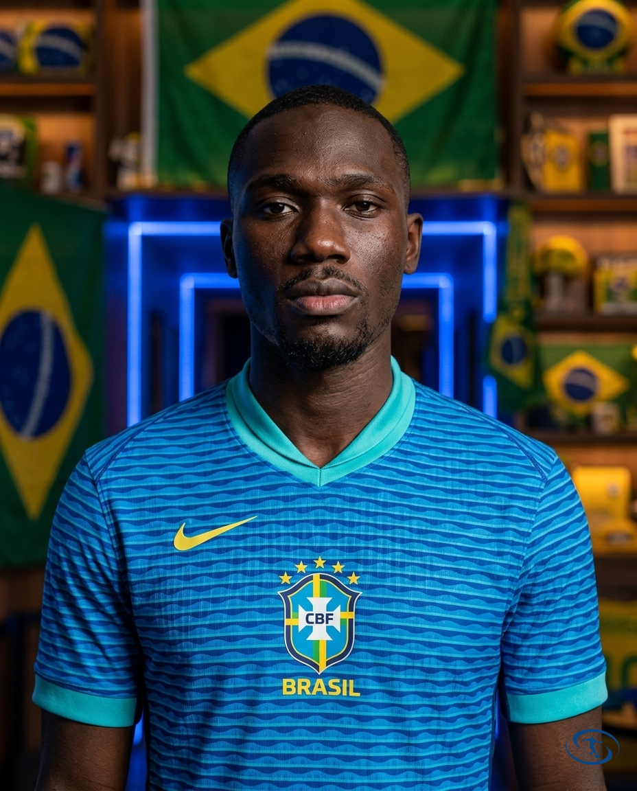 Camisa Seleção Brasileira II Away 24/25 - Torcedor Nike Masculina - Azul - Badge Close-Up | Sant Sport