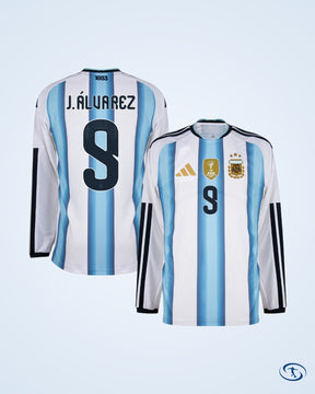 Argentina Authentic Home L/S Player Number Shirt 2026-2027 (Official Printing) - Men's