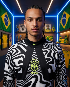 Camisa Seleção Brasileira Goleiro Manga Longa 2026/27 Torcedor Nike Masculino - Badge Close-Up | Sant Sport
