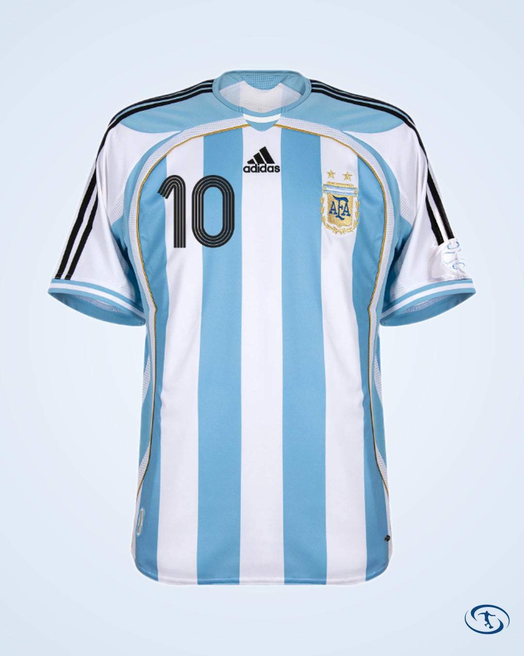 Argentina Reissue Home Riquelme 10 Shirt 2006 (Retro Flex Printing) - Men's | Sant Sport